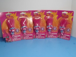 Set of 5 Dreamworks Trolls Poppy Eraser Pink Troll Hair New (B) - £13.44 GBP