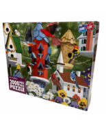 Art Gallery Puzzle Birdhouses Jigsaw 2000 Piece Sure-Lox Colorful Scenic... - £14.30 GBP