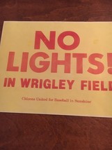 Cubs Rare No lights in Wrigley Field sign 8.5/11 - £25.73 GBP