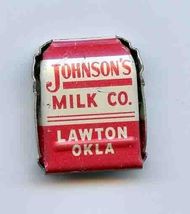 Johnson's Milk Co Lawton Oklahoma Tin Clip for Grade A Vitamin D Milk 19... - $15.84