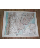 1930 ORIGINAL VINTAGE MAP OF ARGENTINA BUENOS AIRES CHILE URUGUAY PARAGUAY - $31.17