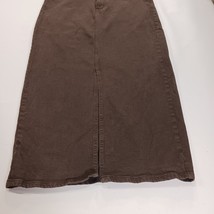 Gap Icon Skirt Maxi Womens Brown Denim Split Front Boho Retro Preppy Size 8 Tall image 14