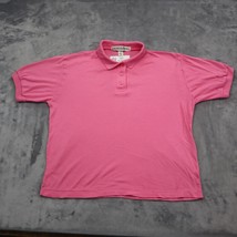 Joan Harper Shirt Womens M Pink Short Sleeve Collared Button Knit Polo - £17.91 GBP