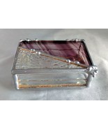 Purple Stained / Clear Glass Small Rectangular Trinket Box (3.25&quot; L) - $19.50