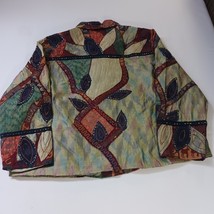 Sharon Anthony R7-L5320T Women's Silk Blend Embroidered Patchwork Jacket Size 1X image 2