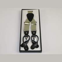 ELEGANT Suspenders Clip on and Button Option for Slacks or Suit Pants Tan Khaki image 4