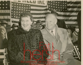 Vtg Original Press Photo President Dwight &amp; Mamie Eisenhower 8x10 Lawrence,MA - £11.84 GBP