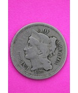 1868 Three 3 Cent Nickel Scarce Semi Key Date Type Coin Philadelphia Min... - $23.71 CAD