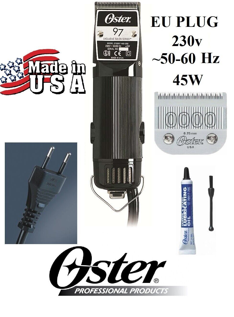 Oster PRO Hair Stylist Barber A5 220v-240v Classic 97 (76) Clipper&amp;0000 ... - $249.99