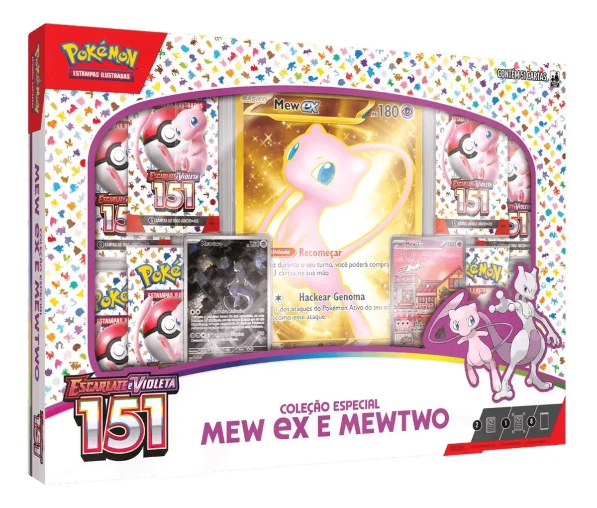 Pokemon TCG BOX Jumbo Mew Ex 151 Promo Set Portuguese + Giant Size Card ... - $159.00