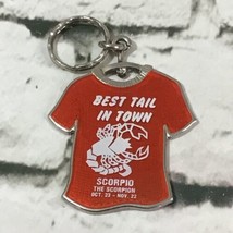 Scorpio Zodiac Sign Novelty Keychain Best Tail In Town Red T-Shirt Shaped - $9.89