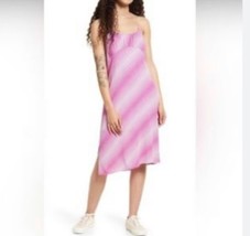 BP. Womens Sundress Pink Stripe Backless Midi Halter Spaghetti Strap Y2K S New - £15.41 GBP