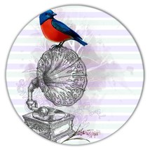 Bird Vinyl Player Vintage : Gift Coaster Cute Decor Ecology Nature Aviary - £3.92 GBP