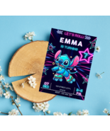 Stitch Neon Rolling Skating Birthday Invitation | Fun &amp; Vibrant Party In... - $4.50