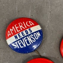 America Needs Adlai Stevenson Illinois Governor Democrat Pinback Preside... - $130.93 MXN