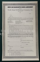 1950s vintage WOLF HEAD REFINING CO 15pg NEW CAR GUARANTEE AGREEMENT oil... - £33.08 GBP