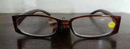 CHEETAH EYEWEAR ~ +3.00 Reading Glasses ~ Rectangular Brown Acrylic Frames - £11.99 GBP