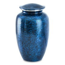 Large/Adult 220 Cubic Inches Blue Cerulean Brass Funeral Cremation Urn for Ashes - £125.52 GBP