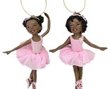 Kurt Adler Ornament African American Ballerinas in Pink Tutus Set of 2 A... - $17.48