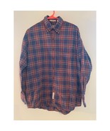 Savane Men&#39;s Plaid Button-Down Shirt M Long Sleeves Cotton Blend Blue/Red - $208.88 MXN