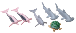 Playmobil Sea Animal Lot Pink Dolphins Hammerhead Sharks Turtle Lot - $25.59 CAD