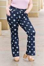 Judy Blue Janelle Full Size High Waist Star Print Flare Jeans - £54.38 GBP