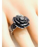 montana silversmiths Sterling Silver  antiqued silver rose-Arie ring Size 9 - $78.49