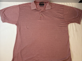 Greg Norman Polo Shirt Mens Large Pink Rn#69421 Performance Geometric Pl... - $20.32
