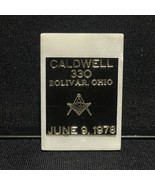 Caldwell 330 Bolivar Ohio Masonic Marble Plaque Vintage 1978 - $428.19 MXN