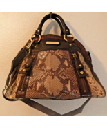 Cynthia Rowley Large Two Tone Brown Leather Satchel Snakeskin - $1,621.46 MXN