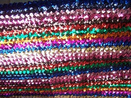 Multicolor Overlap Stretch Tube Sequins Fabric Trim Clothing Crafts - £16.02 GBP