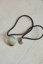 Vintage Resin Swirl Pendant Necklace Costume Jewelry Handmade B64 - £15.94 GBP