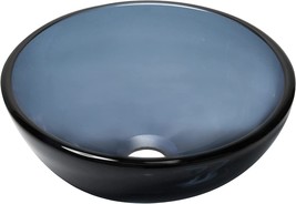 Novatto Grey Mini 12-Inch Glass Vessel Bathroom Sink - £159.67 GBP