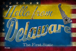 Hello From Delaware Novelty Metal Postcard - $15.95