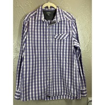 Kenneth Cole Reaction Purple White Check Button Long Sleeve Shirt Size M... - $21.95