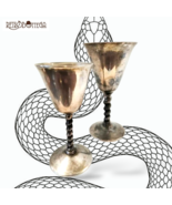 Rogers Silver Plated Stem Serpentine Goblets Antiques Objects Silverware - $317.90 MXN