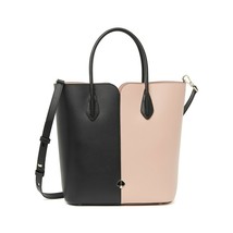 Kate Spade Black Pink Colorblock Stripe Leather Large Nicola Tote Bag NWT - £190.34 GBP
