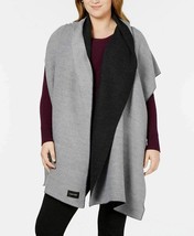 Calvin Klein Double-Faced Pleated Blanket Scarf Gray - £18.37 GBP