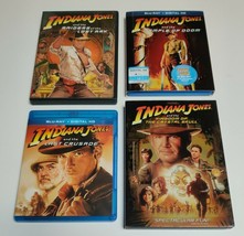 4 Indiana Jones Movies DVD And Blu Ray Temple of Doom Raiders Last Crusade Skull - £29.29 GBP