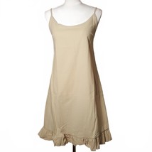 Misslook Beige Cotton/Poly Ruffle Hem Dress Large 0017 - €14,57 EUR