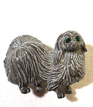 Cute Vintage1.25&quot; Size PEKINGESE Dog Brooch, Signed Gerry&#39;s, Rhinestone ... - £15.78 GBP