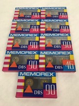 Lot of 9 New Factory Shrink Wrapped Memorex DBS 90 blank Audio Cassettes - £7.99 GBP