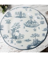 Woods &amp; Sons England (1) 12” Dinner Plates Beige Black Toile W/Animals P... - $25.87
