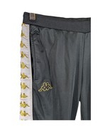 Kappa Black White Tape Gold Logo Jogger Track Pants Sweatpants Mens Large - $94.09 CAD