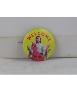  Vintage Religious Pin -  Welcome Come Unto Me -Matthew 11:28 - Celluloi... - £11.76 GBP