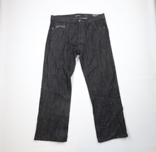 Deadstock Vtg Y2K Ecko Mens 40x32 Relaxed Fit Baggy Wide Leg Denim Jeans Black - £81.36 GBP