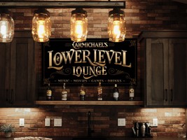 Lower Level Bar Sign | Personalized Bar Sign | Lower Level Sign | Man Cave Decor - $29.00