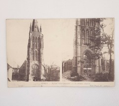 WWI Paris St James Church Before &amp; After Bombardment RPPC Postcard Ypres - £12.18 GBP