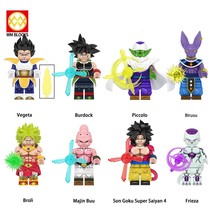 Assembly Toys Animation Series Vegeta Bardock Minifigure Building Blocks - $449.74 MXN