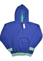 Gap Ringer Hoodie Mens M Navy Hooded Sweatshirt Pullover Drawstring Blank New - $28.74
